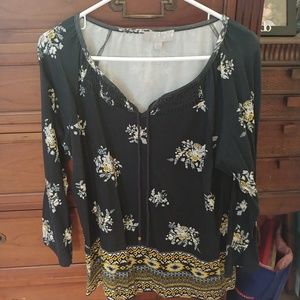 Blue flowy shirt